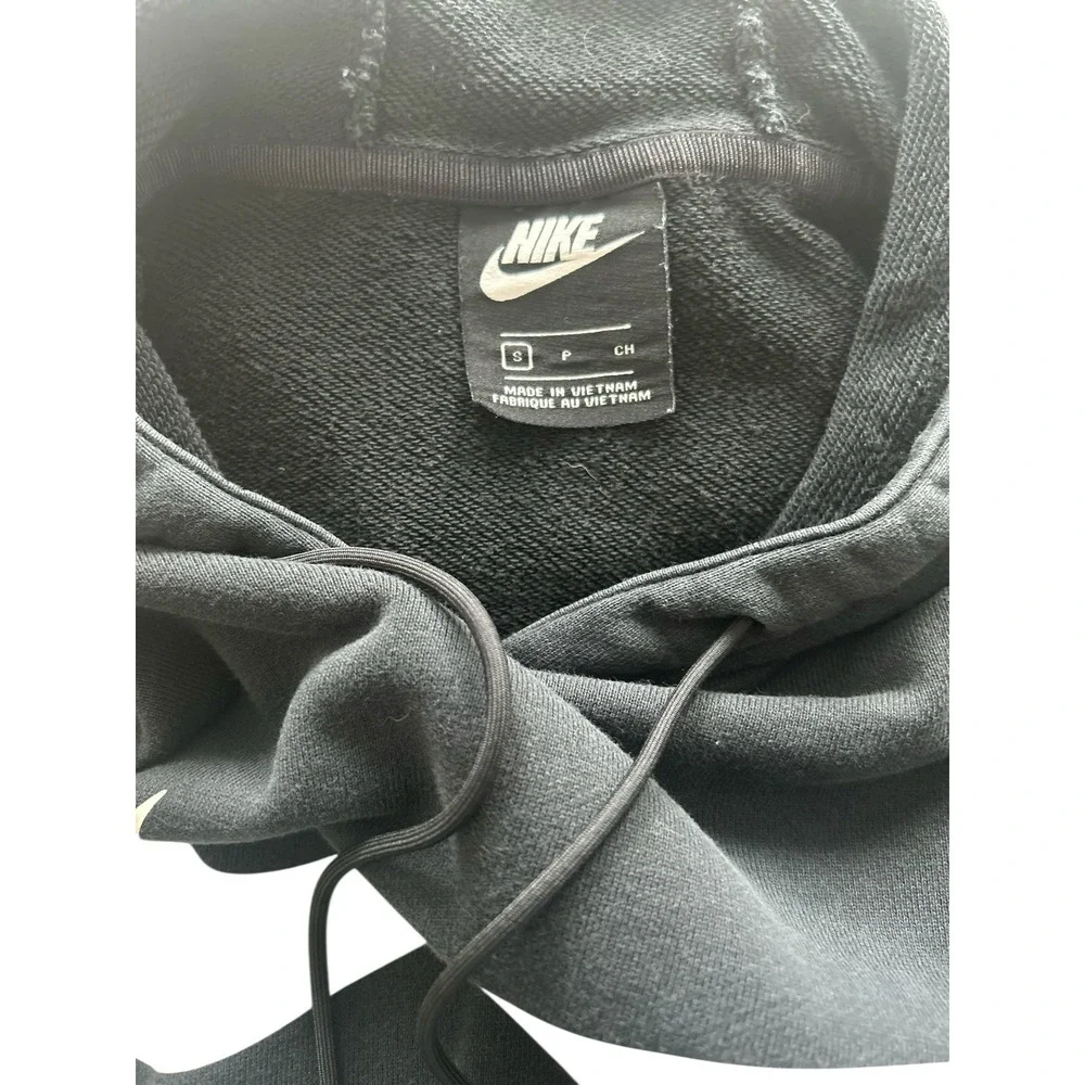 Nike Womens Black White Long Sleeves Hoodie Size‎ Small S Oversized Sweatshirt